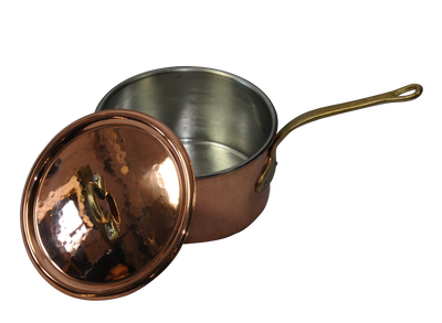 Tinned copper saucepan 1/2 handle (s)